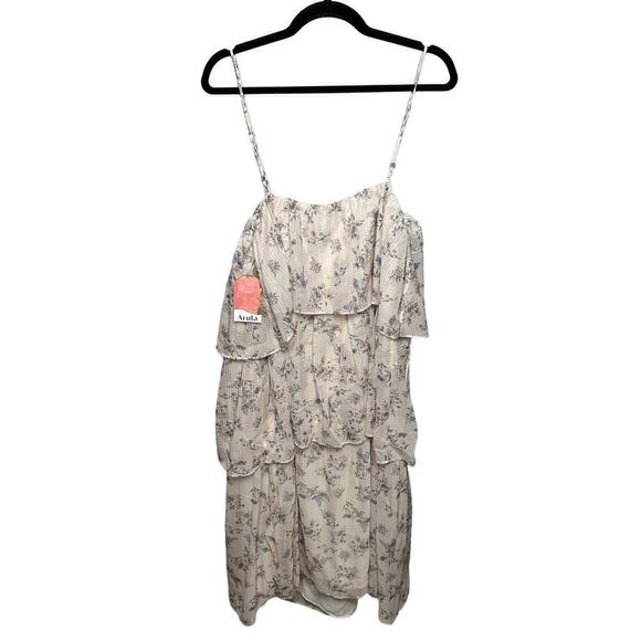 Arula Floral Cami Tiered Maxi Dress Plus Size In Beige - Picture 5 of 6